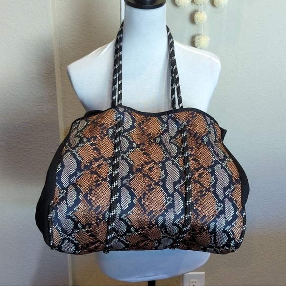 Python Animal Print Neoprene Tote Bag - Picture 3 of 6